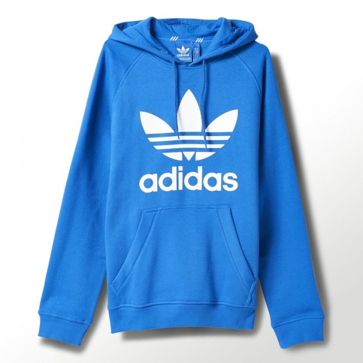 adidas blue trefoil hoodie