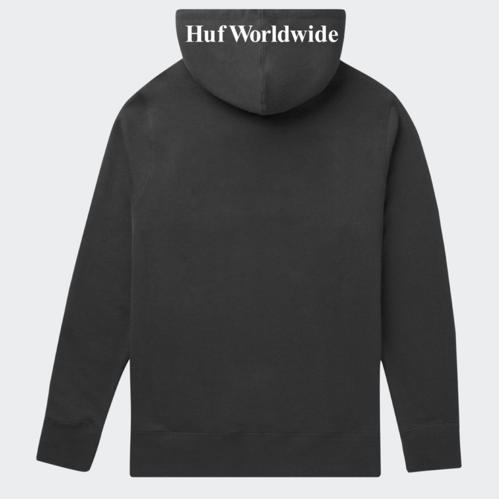 thumbnail image 2 of Huf All Caps Full-Zip Hoodie In Ash - Size L 2 of 14