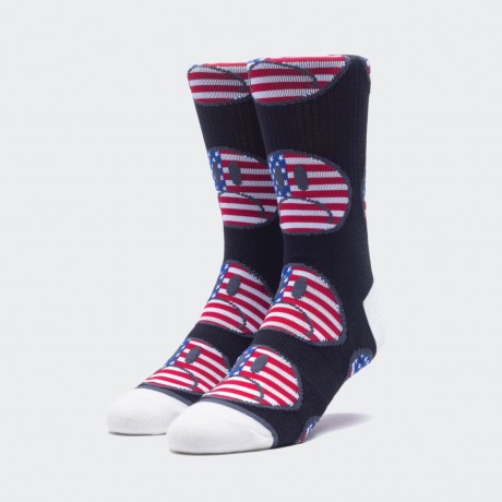 HUF - BUMMER USA SOCK BLACK