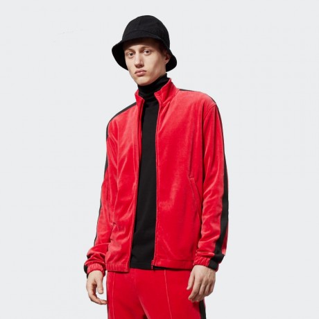 Weekday - Track Velour Sweatshirt Red
