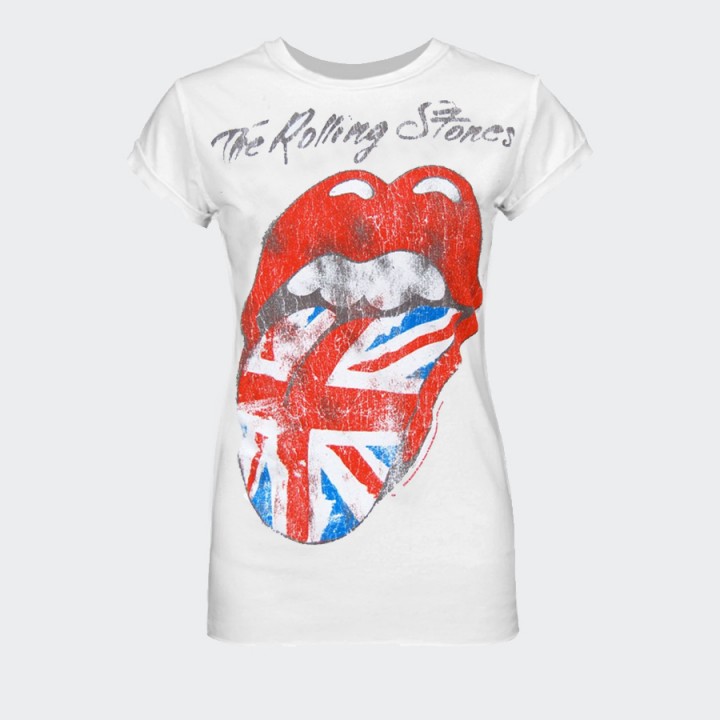 Amplified - Women Rolling Stones UK Flag Tee