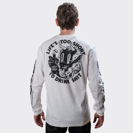 The Dudes - Too Short Drinks Longsleeve T-shirt White 2