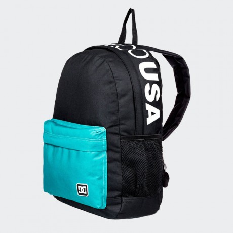 teal and black backpack