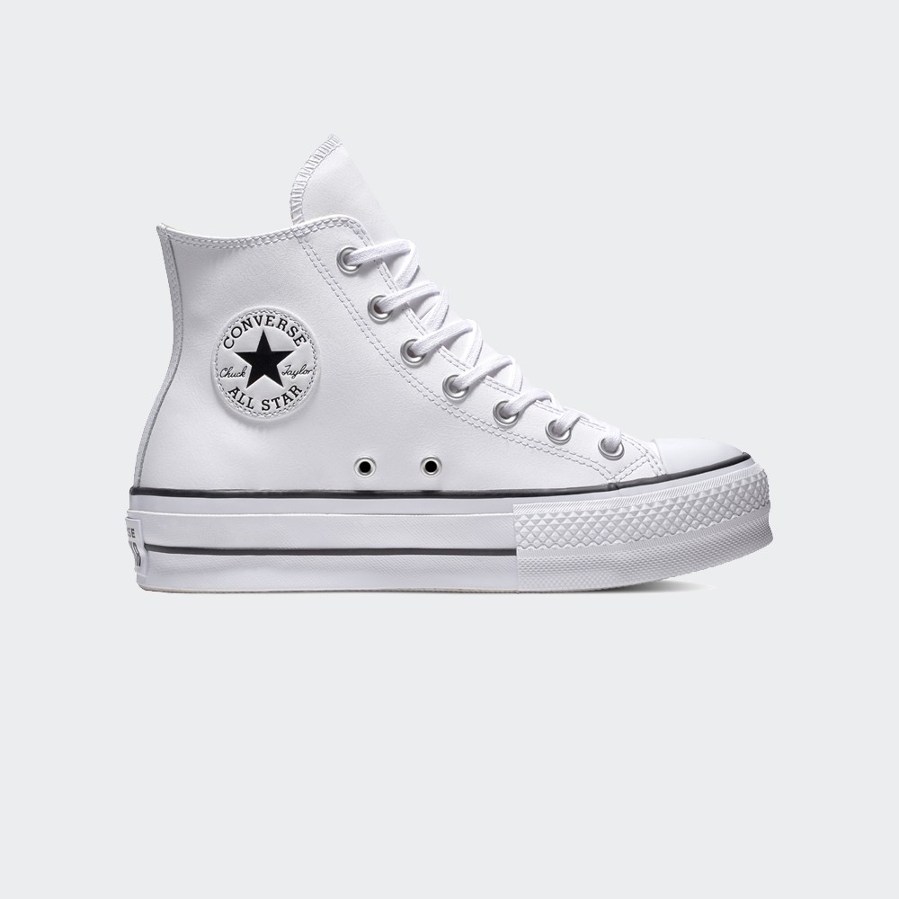 - chuck all star platform leather high-top white