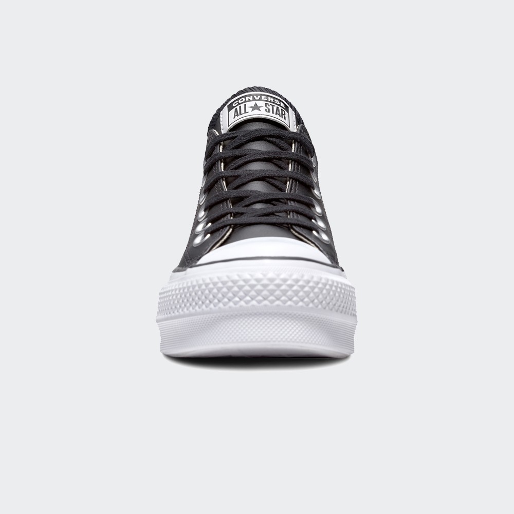 converse all star leather low top black