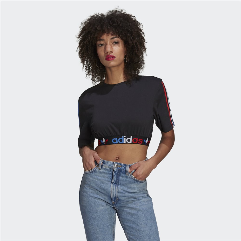 adicolor primeblue tricolor cropped tee