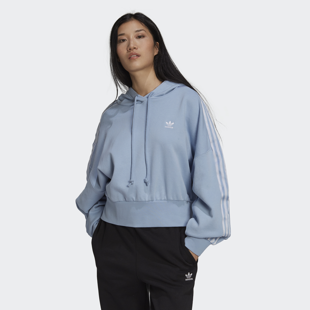 adidas originals - adicolor classics satin tape cropped hoodie