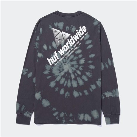 HUF - PEAK SLANT WASH LONG SLEEVE T-SHIRT BLACK 2
